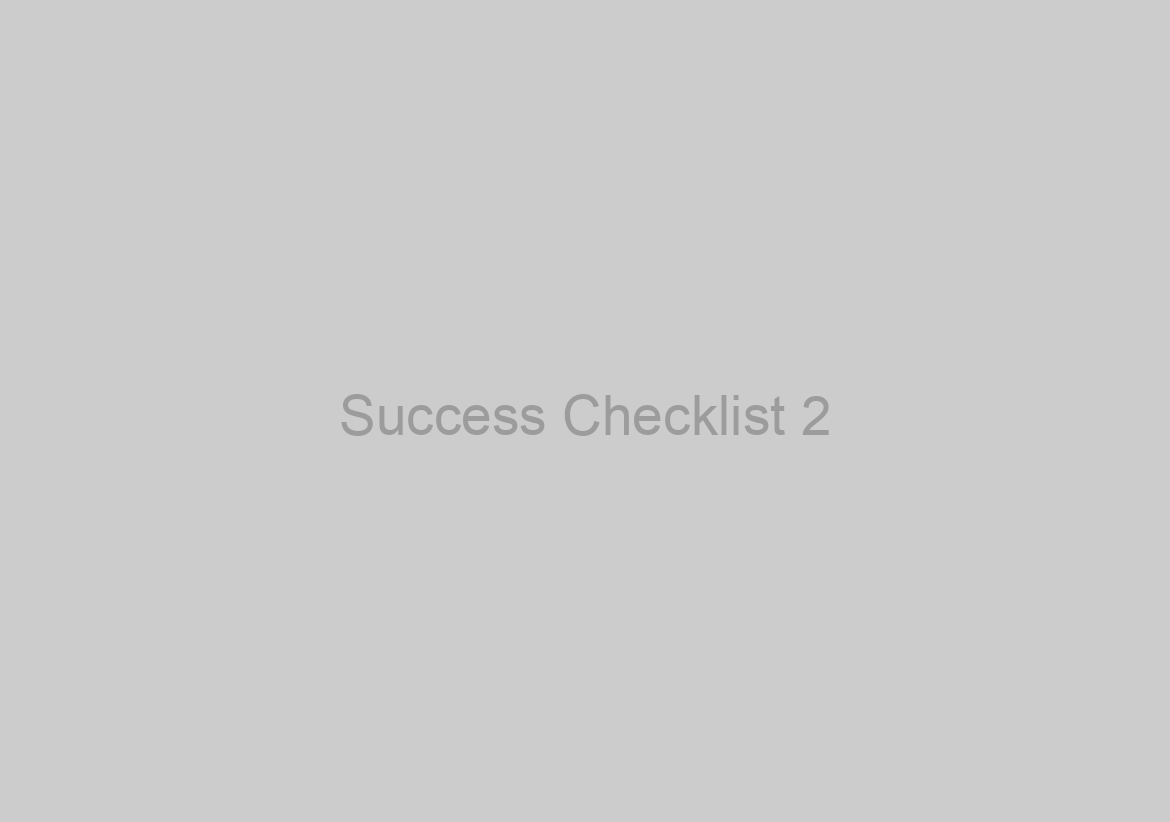 Success Checklist 2